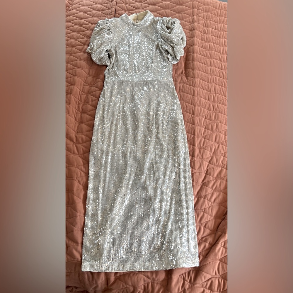Silver sequin dress